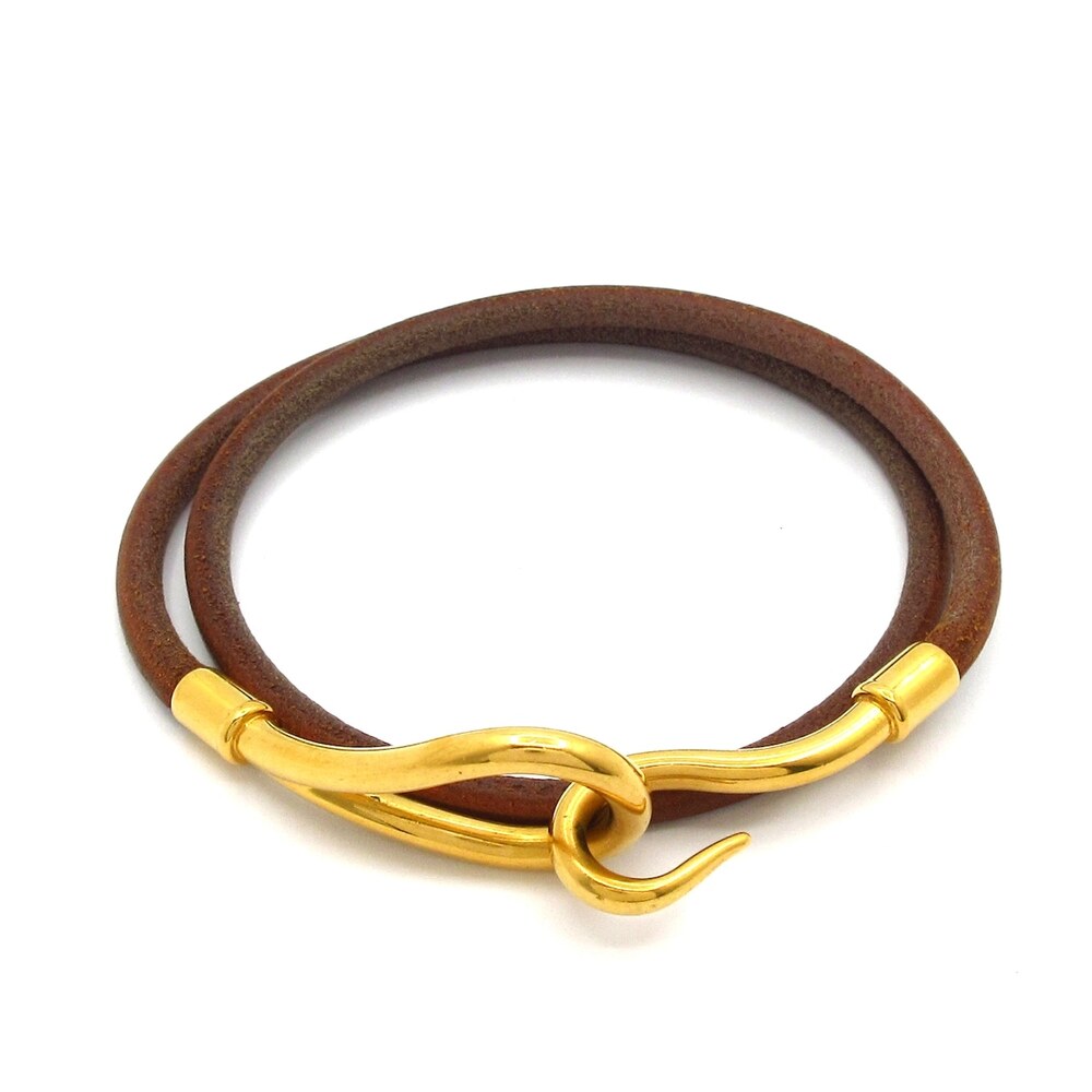 Hermès Jumbo Bracelet Brown Gold Leather Hardware